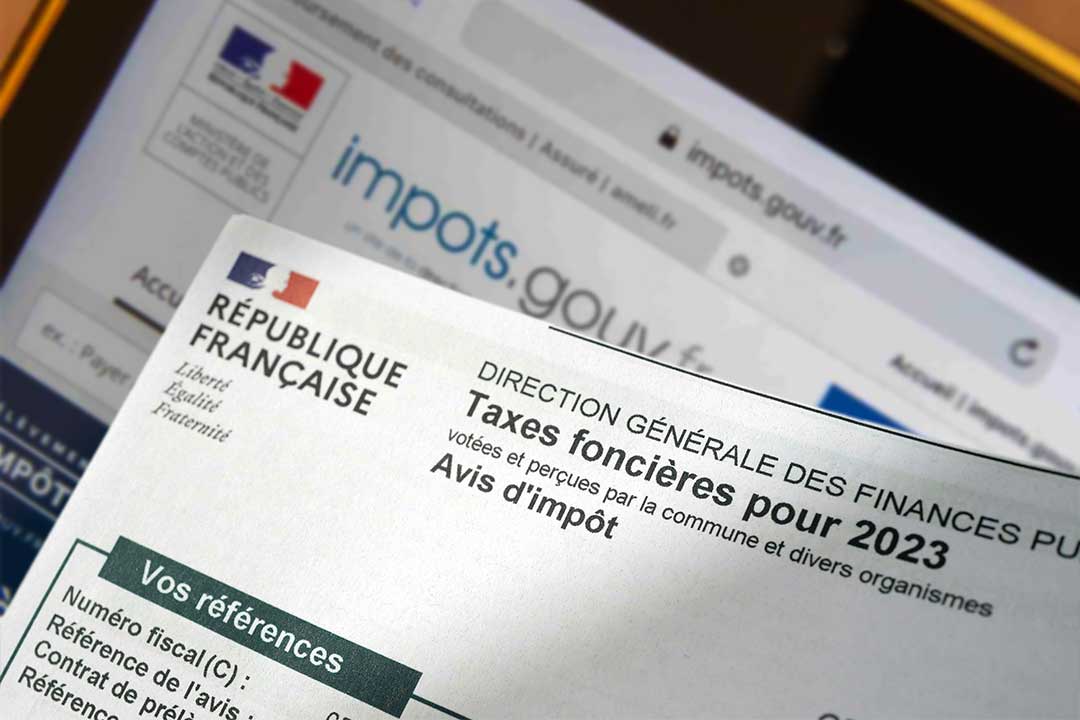 Avis d'impôt au format papier pour la taxe foncière 2023