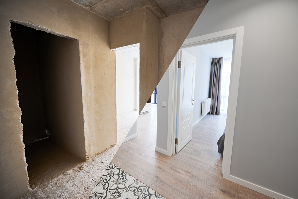 Avant et après rénovation d'une pièce pour augmenter la valeur locative et séduire les locataires potentiels.