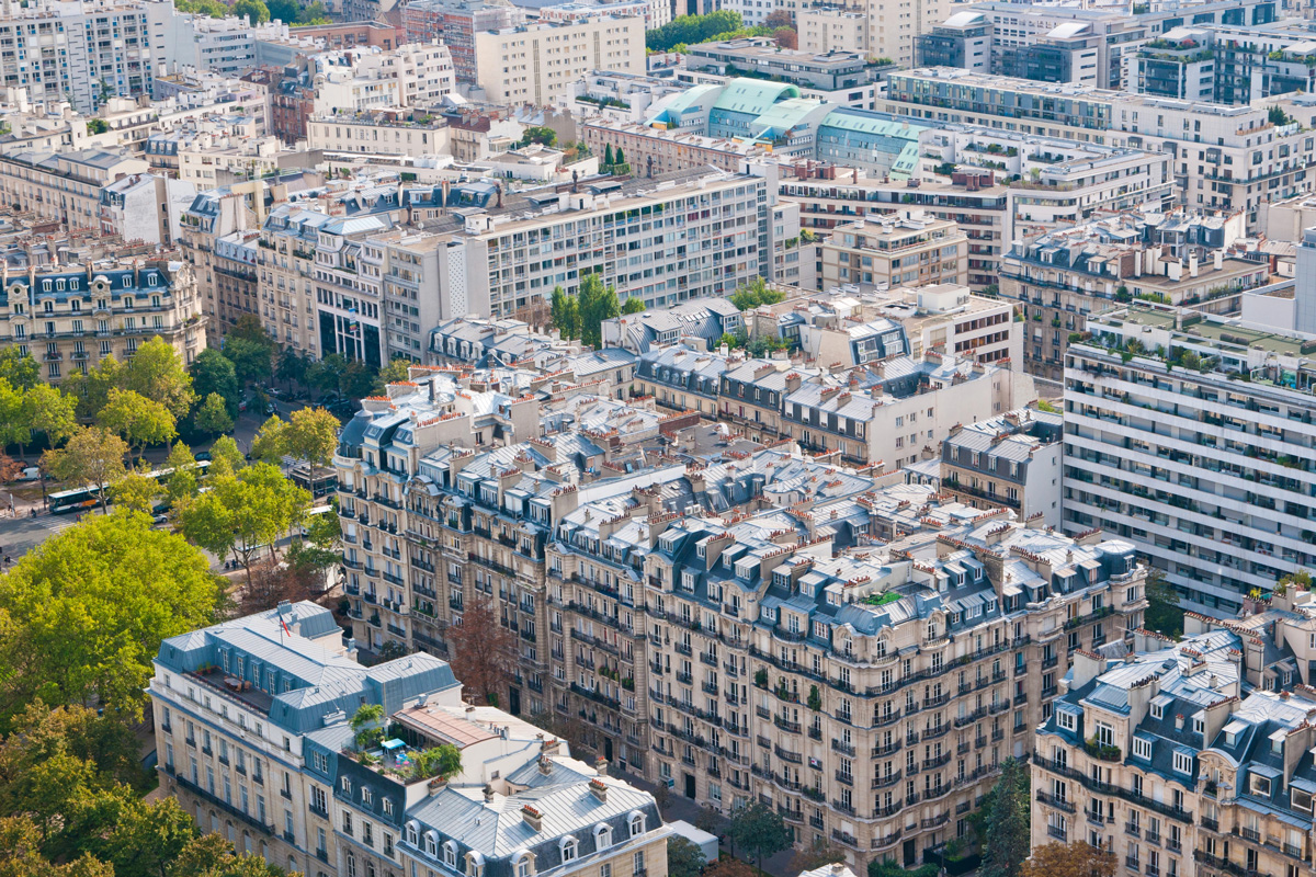 Vue aérienne panoramique de Paris
