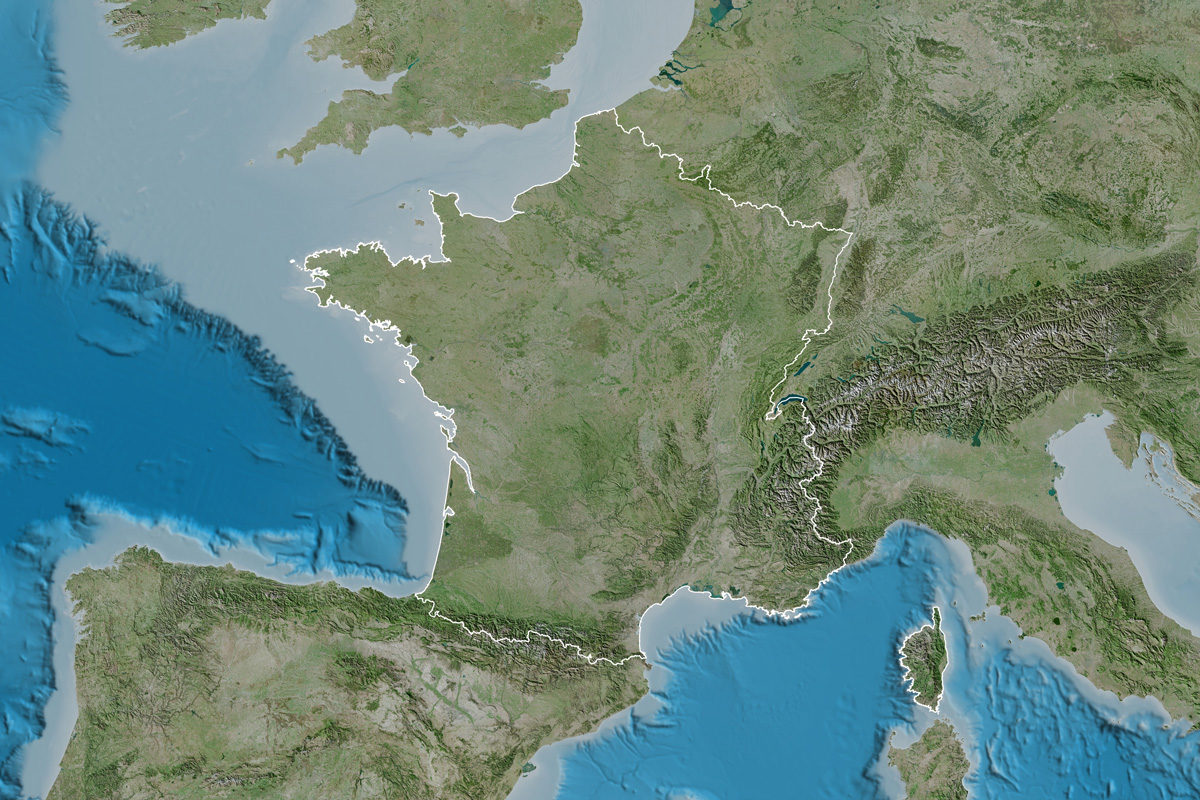Carte satellite de la France