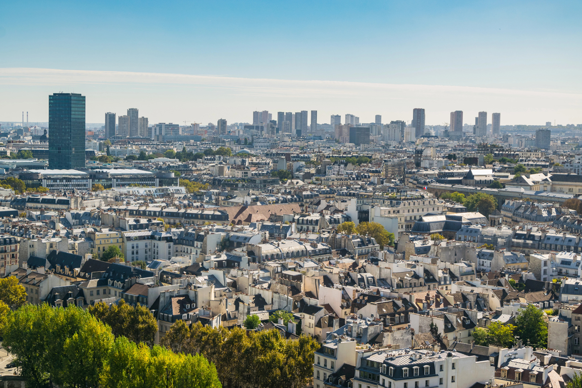 Vue aérienne de Paris depuis la cathédrale Notre-Dame