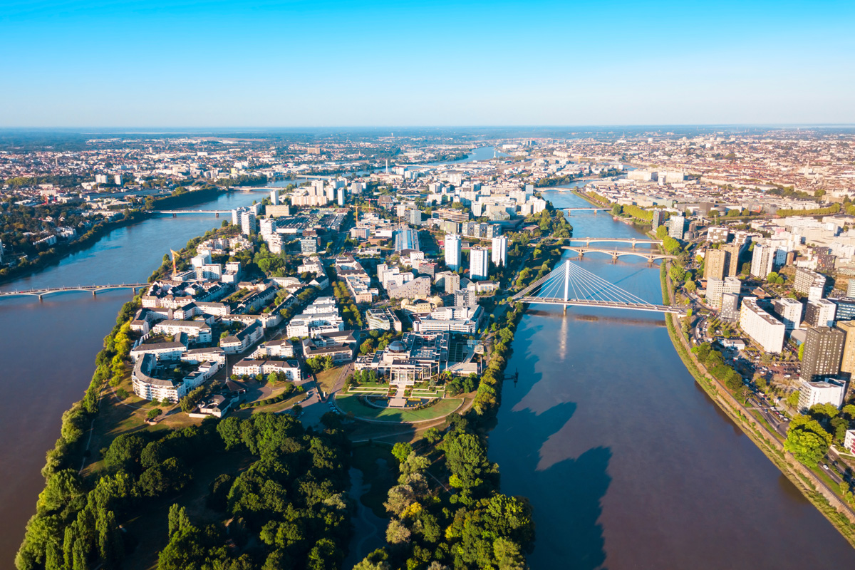 Vue aérienne de Nantes