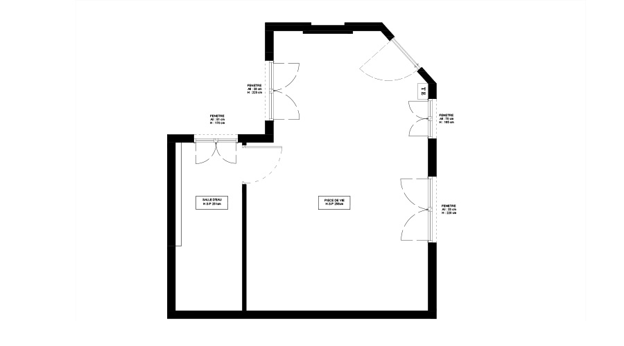 Plan de l'existant avant la rénovation