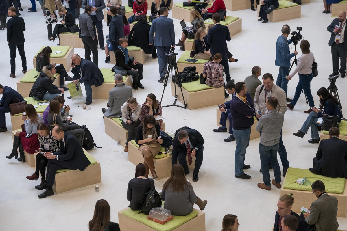 Vue aérienne d’un salon professionnel