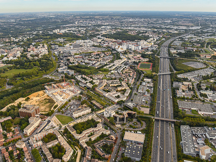 Vue aérienne d'Evry-Courcouronnes